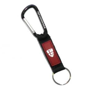 China Personalized 60mm Carabiner Key Ring Lanyard With PVC Rubber Label on sale