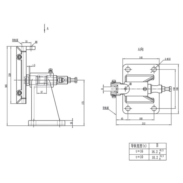 16/10mm Width Of Guide Rail Elevator Sliding Guide Shoe For Cabin