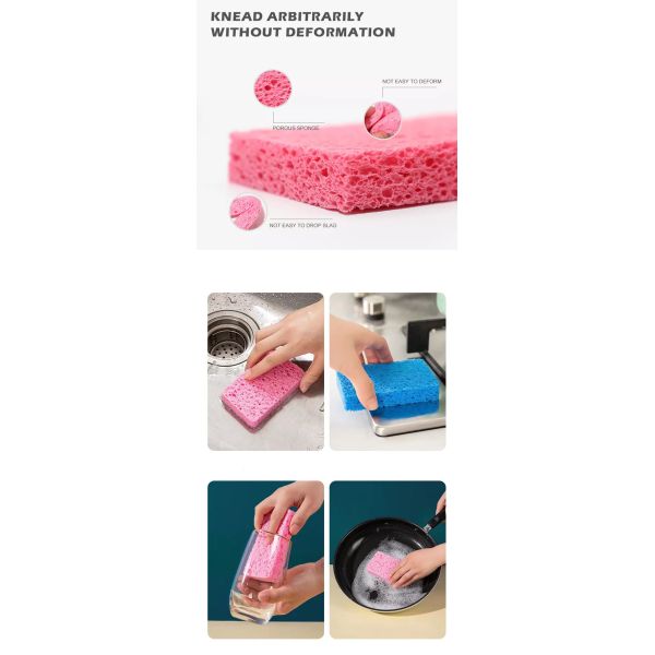 Customizable Eco-Friendly Kitchen Cellulose Sponge Scourer