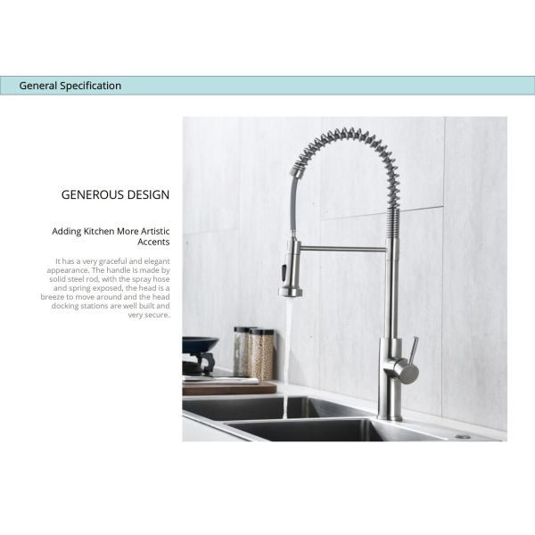 Spring Coil Touchless Kitchen Faucet With Pull Down Sprayer