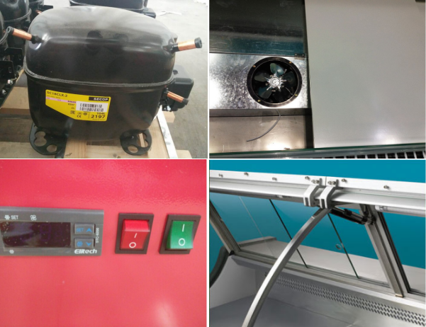 Fan Cooling Deli Display Refrigerator , Open Type Fresh Meat Display Counter