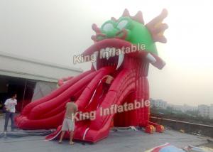 Quality Beautiful Red Dragon Inflatable Water Slide With Moster Model PVC For Adults for sale