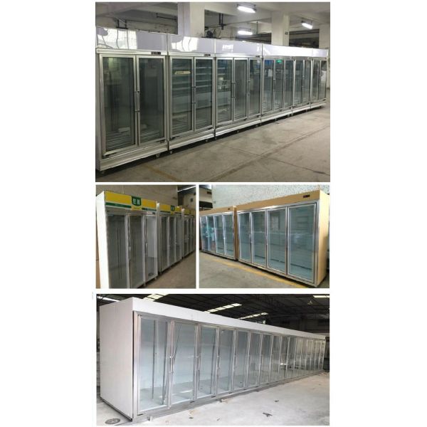 upright glass door beverage display cooler and refrigeration display cabinet
