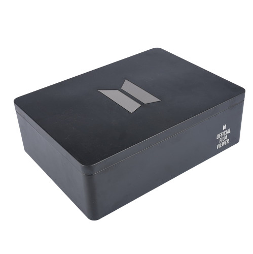 Luxury Rectangular Tin Can With Hinged Lid Rectangle Gift Box Matt Varnish