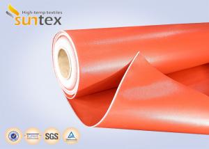Quality Heat Resistant 550C Thermal Insulation Fabric / Silicone Rubber Coated Fiberglass Cloth for sale