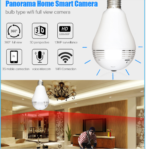 Panorma Home Smart Camera,bulb wifi full view camera Panorma Home Smart Camera,bulb wifi full view camera