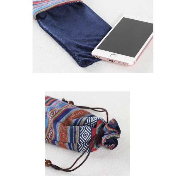 Anti - Scratch Lipstick Makeup Bag , Patterned Small Drawstring Bags