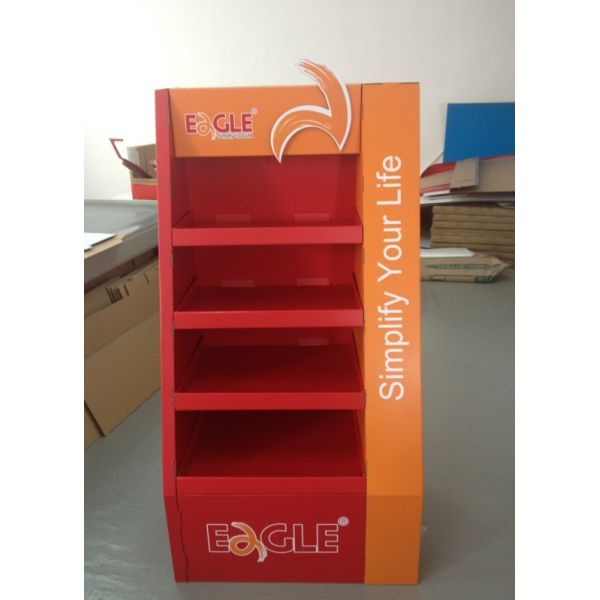 BWCD201920 Corrugated Tiers Display Recyclable Cardboard Floor Display Stands