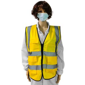 Quality Yellow Flashing Safety High Visibility Vests With Reflective Tapes for sale