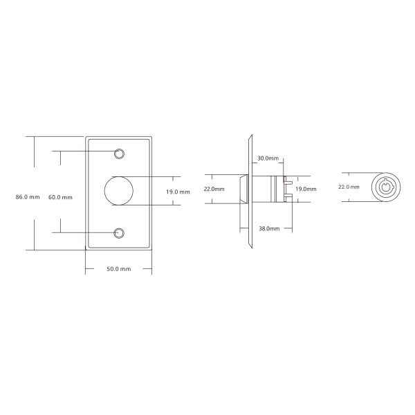 Flush Mounted SPDT Momentary Key Switch ON OFF Sign Customised Logo