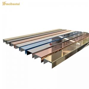 Quality U6 Profile Mirror Stainless Steel Ceiling Tile Decoration Shape 10FT Length for sale
