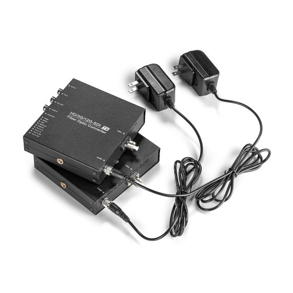 Multi-function 12G SDI Fiber Converter with Loop Output, Tally, RS232/485 Data, 3.5 Audio