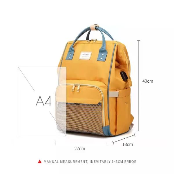 Waterproof Women Backpack Multi-function Diaper Baby Bag With USB Changing Colorful Backpack For Girls
