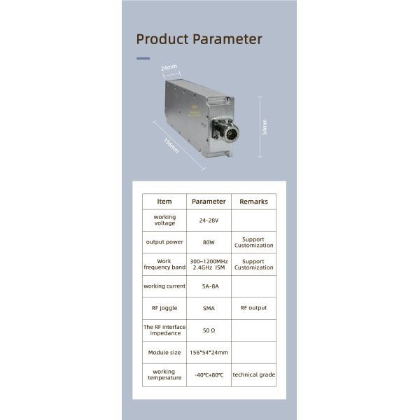 80W Anti FPV Digital Modulation Power Amplifier Module