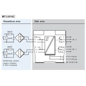 MTL5516C Safety Barrier Switch Proximity Detector Interface 24V 35mA