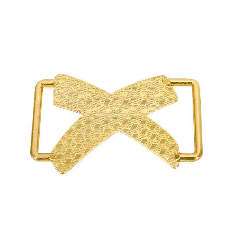 Bright Gold Metal Cross Shape Handbag Lock For Purse Decoration