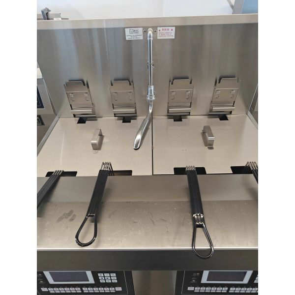 Two Pots Four Baskets 304SUS Gas Chips Commercial Open Deep LCD Panel Oil Fryer