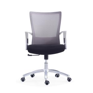 Quality Modern Office Furniture Middle Back Mesh Back Fabric Seat Swivel Office Chair for sale