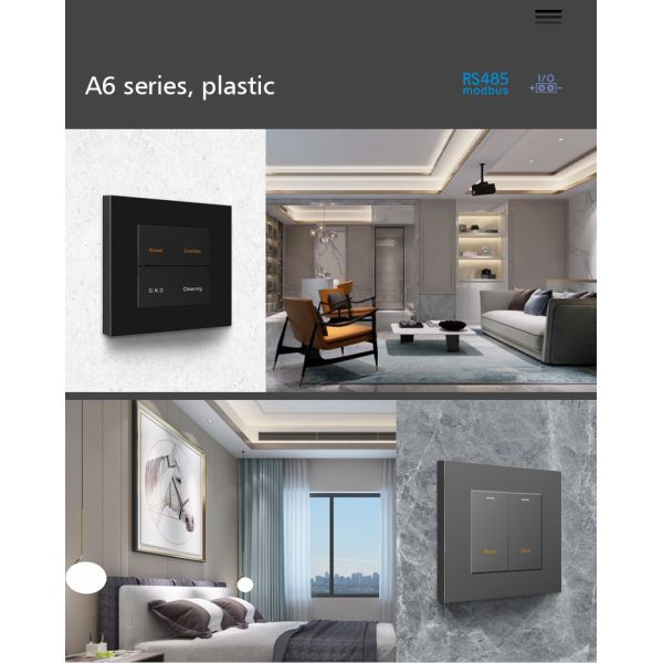 RS485 4 Gang Wall Switch Controlling Lamp Function Plastic cover