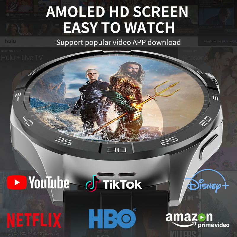 4G Smart Watch 1.43 Inch Screen 780mAh Battery 8.1 Android Global Call Heart Rate IP67 Waterproof