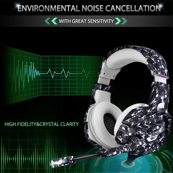 Noise Cancelling 2.2m Onikuma K5 Camouflage Gaming Headset