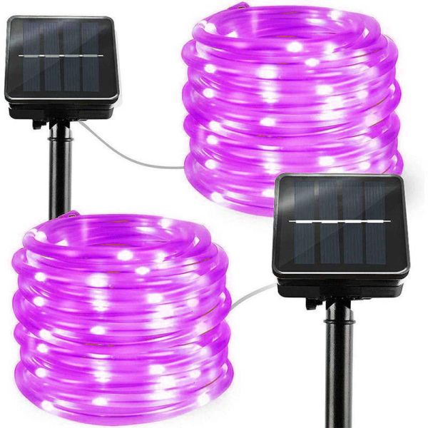 Flexible 170MA Solar Christmas Lights 39ft Led Lamp Beads 8 Mode