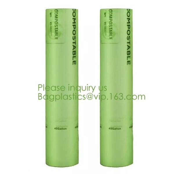 Eco-friendly Roll Compostable Plastic Bag Drawstring Biodegradable Garbage Bags,cornstarch custom compostable biodegrada