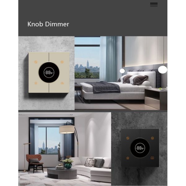 Tuya App Zigbee Dimmer Light Switches High Voltage Plastic Panel