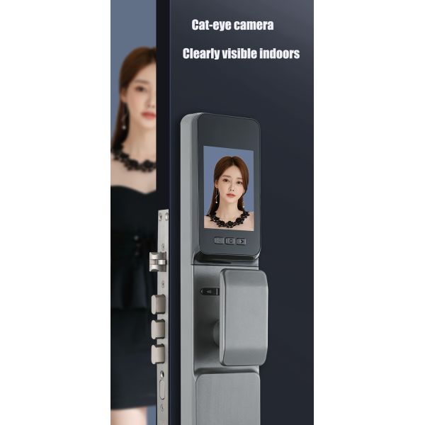 Office Door Smart Lock S914MAX Fingerprint Tuya APP Password RFID Card with HD Camera