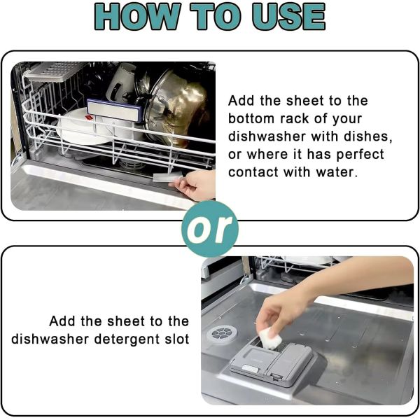 Customizable Dishwasher Cleaning Sheets Biodegradable Deep Cleaning