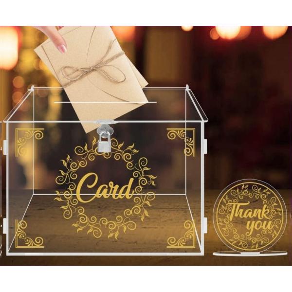 Transparent Assembled Acrylic Display Case Wedding Gift Box For Display Racks