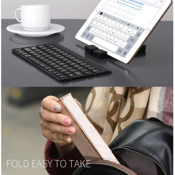 Single Item Folding Bluetooth Keyboard 180mAh Li - Ion Battery With Stand Holder
