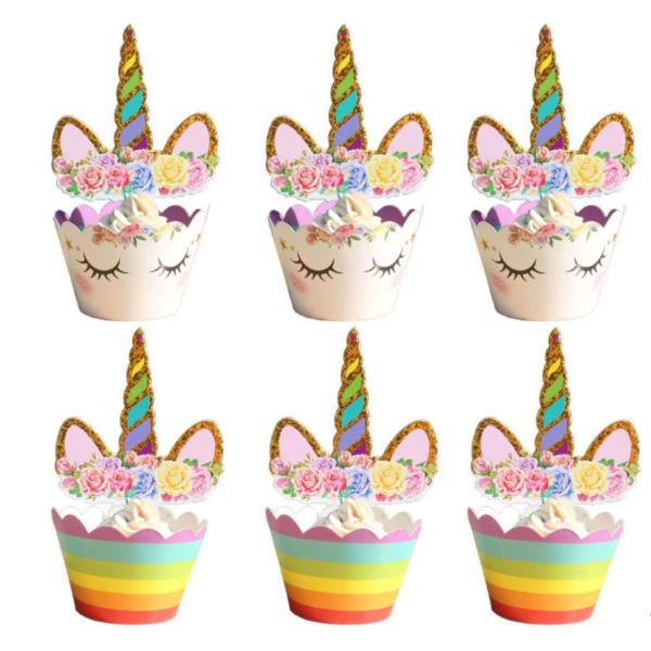 Unicorn Shape Paper Cupcake Wrappers , Mini Size Fancy Cupcake Wrappers