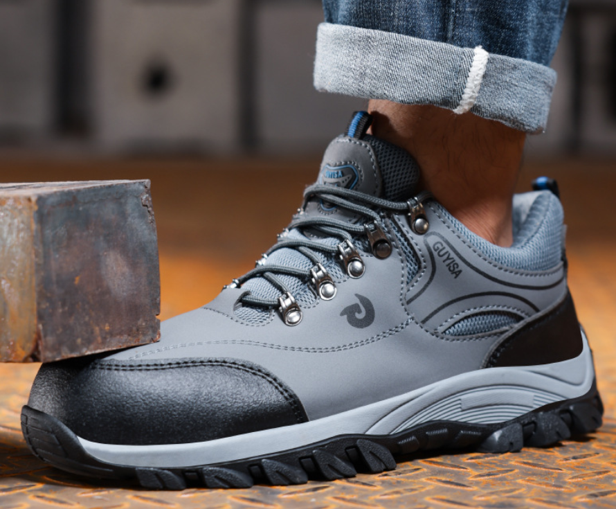 All-Season Waterproof Safety Work Shoes for Men Steel Toe Anti-Smash Anti-Puncture Steel Plate Protection for Construction Site