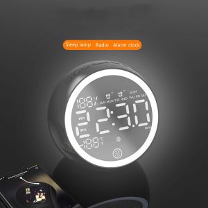 Small Bluetooth Portable Clock Radio With Dual Alarm Function