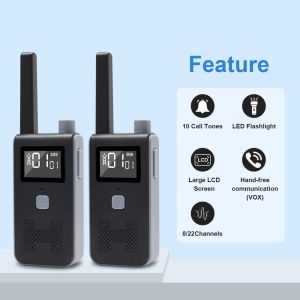 Real Channels Displayed on LED Screen Rechargeable Walkie Talkies Protable Kids