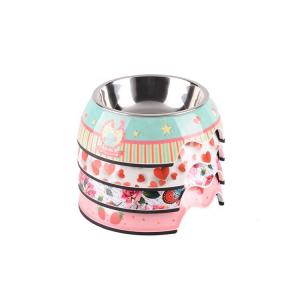 China Customized Pattern Pet Food Feeder Melamine / Stainless Steel Material on sale