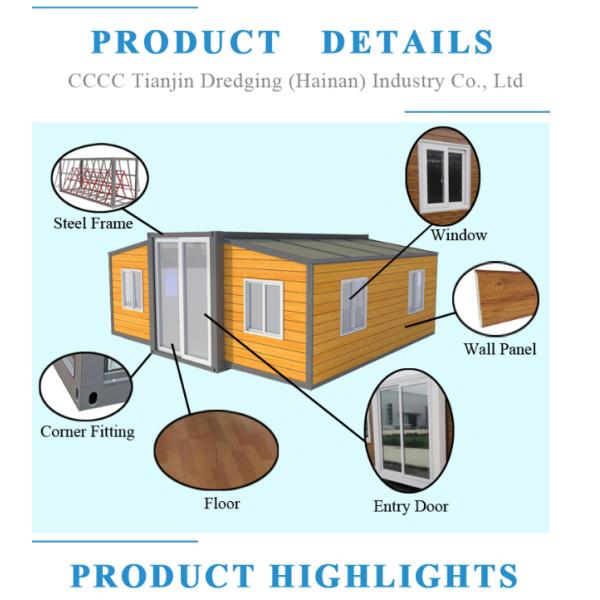 Prefab Portable Wood Expandable Container House with Light Steel Frame & Sandwich Panel