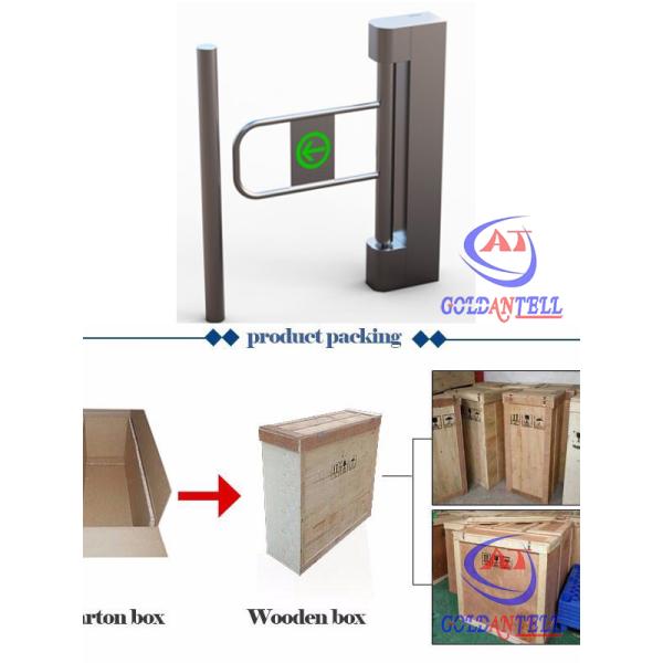 Pedestrian access swing barrier gate with biometric recognition system / ESD system