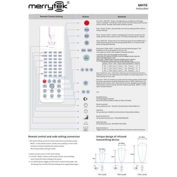 Mini PIR Motion Sensor For Highbay, 12m Max mounting height, Remote Control Available