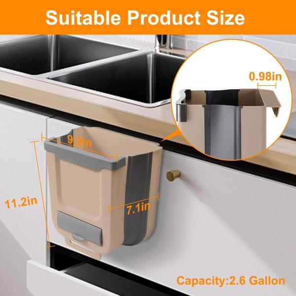 New Product Hanging Garbage Can Kitchen Cabinet Wall Mounted Folding Waste Bin