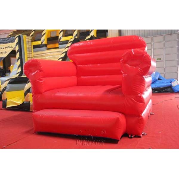 Red Sofa Inflatable Model Water Resistant PVC Tarpaulin Made