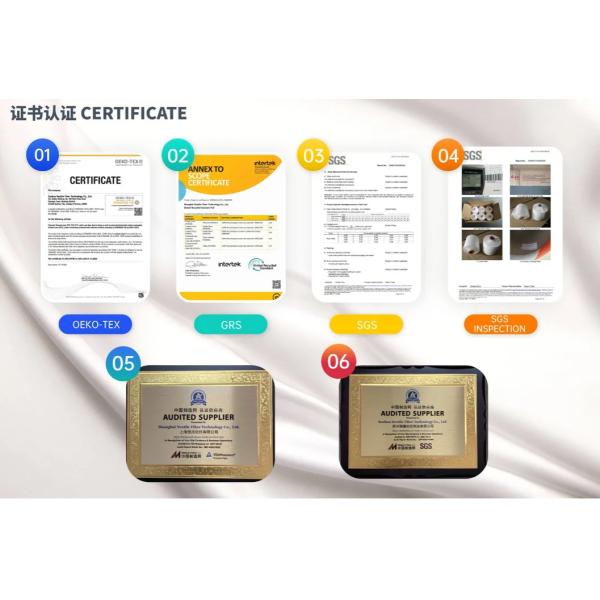 Recycle GRS Polyester Yarn 50D/24F Raw White Semi Dull Round Type