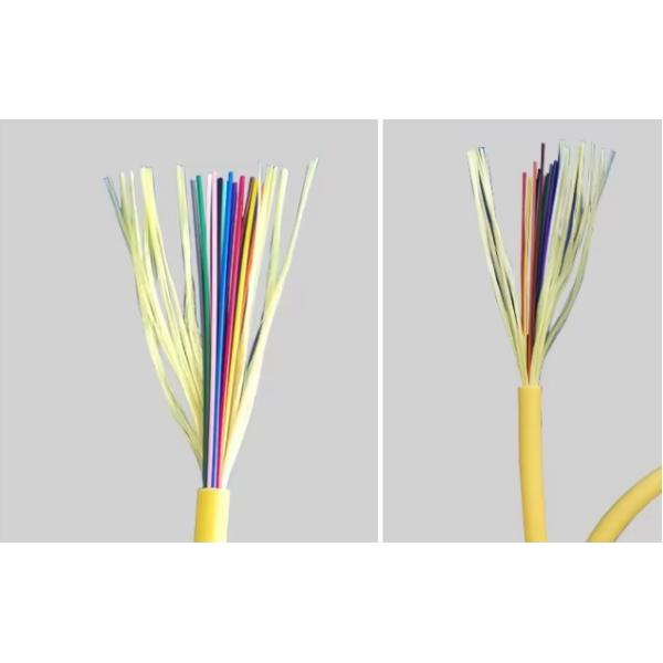 Indoor 48 Core Yellow Single Mode Tight Buffer Fiber Optic Cable
