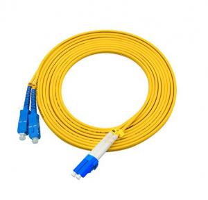 China 3 Meters LC To SC Single Mode Fiber Jumpers Yellow Jacket Easy Installation on sale