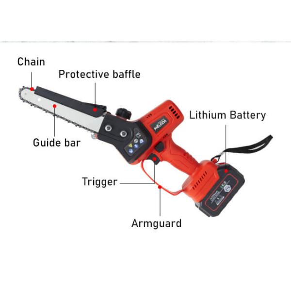 Cordless Brushless Power Chainsaw 8 Inch Battery Powered Handheld