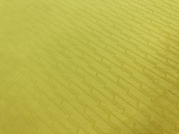 210GSM Soft 100% Polyester Embossed Pattern Micro Velvet Fabric - Yellow