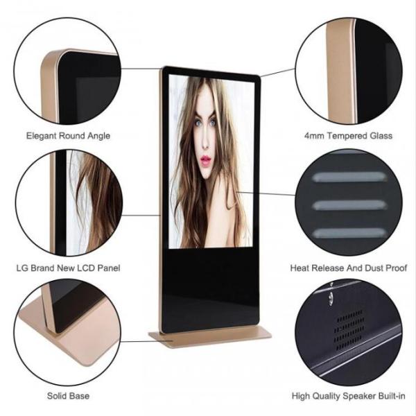 55 Inch LCD Advertising Kiosk Floor Standing Touch Screen Kiosk With Built In Speakers