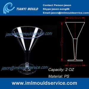 Quality PS 6oz disposable plastic margarita glass and cup mould/large plastic martini glasses mold for sale
