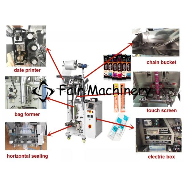 SS304 3PH Powder Pouch Packing Machine , PLC Rice Flour Packing Machine